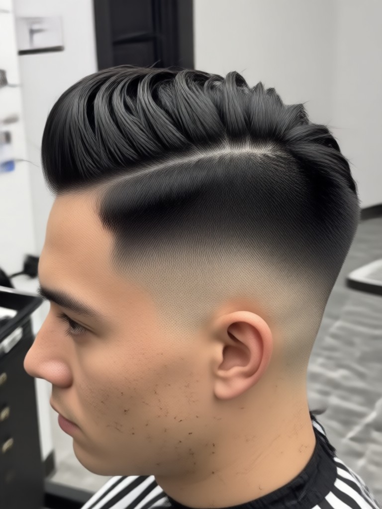 AI generated taper fade with design line
