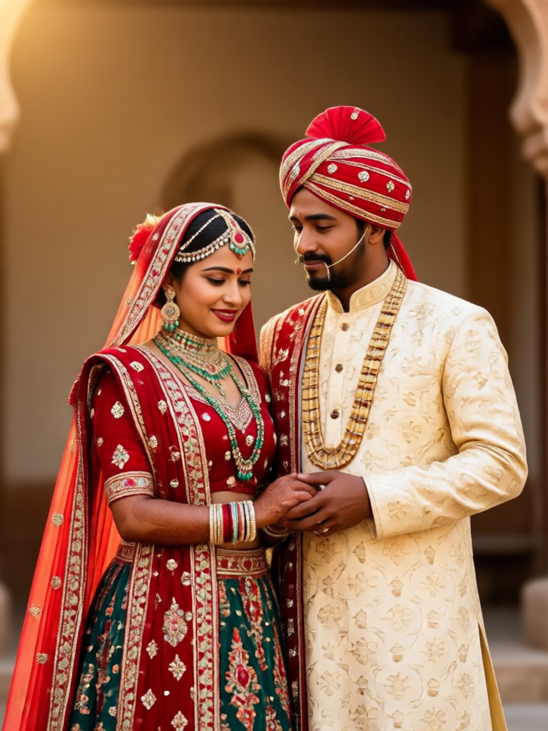 Traditional makeup and turban AI generation