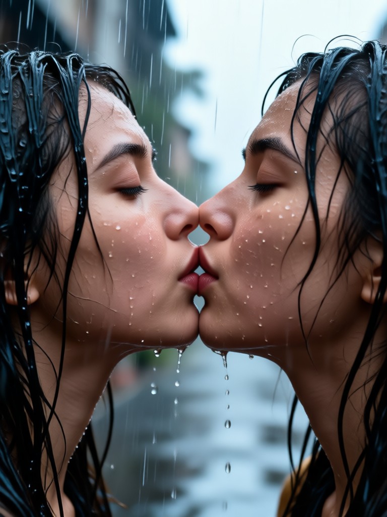 Two photos turned into kissing video