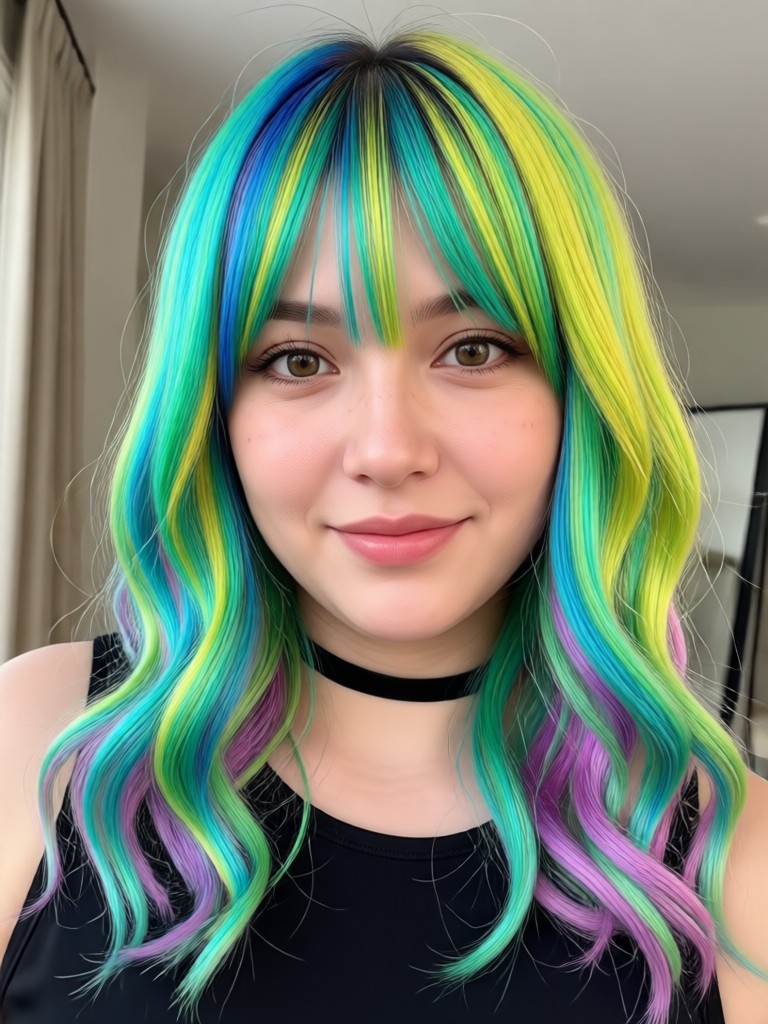 AI hair color change showing burgundy and wine red filter