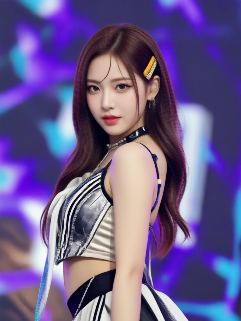 Summer bright colorful K Pop idol vacation photo