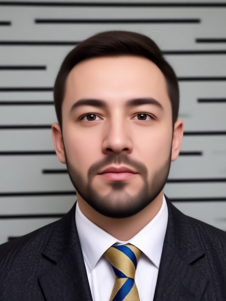 Dramatisches Gefängniszellen-Mugshot mit Gitternschatten