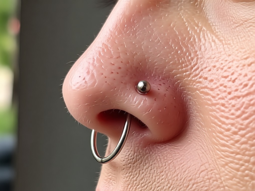 Library of nose ring and stud styles in an AI filter