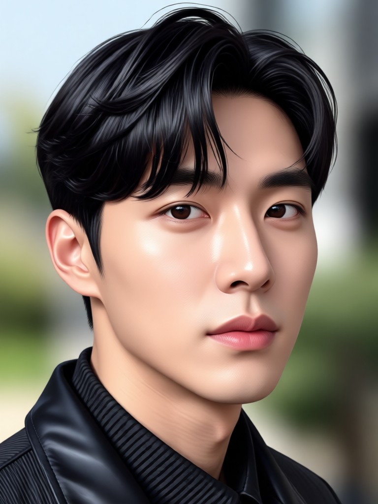 Ponsel menunjukkan antarmuka Generator Gaya Rambut Pria Korea AI