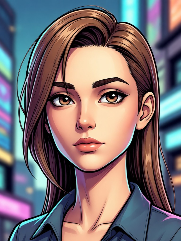 Cyberpunk 3D anime portrait generation