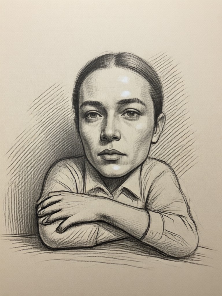 Fantasy character pencil drawing