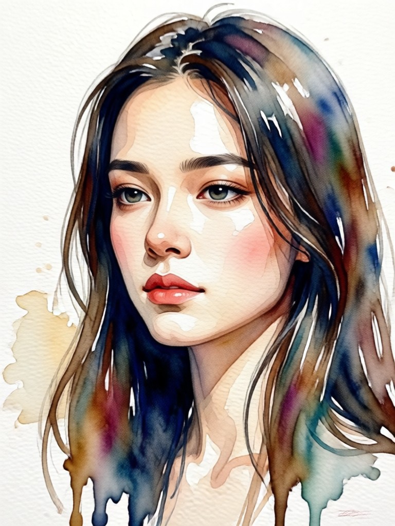 FrameLux-App-Oberfläche zeigt Aquarellporträt-Erstellung