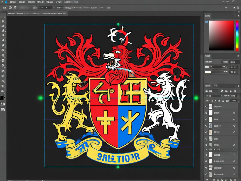 Heraldic symbol library featuring lions, crowns, and crosses