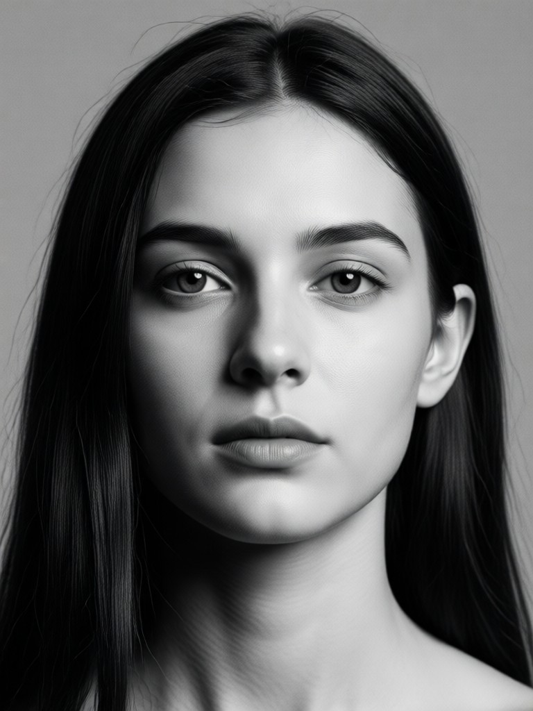 Creative composite black and white portrait