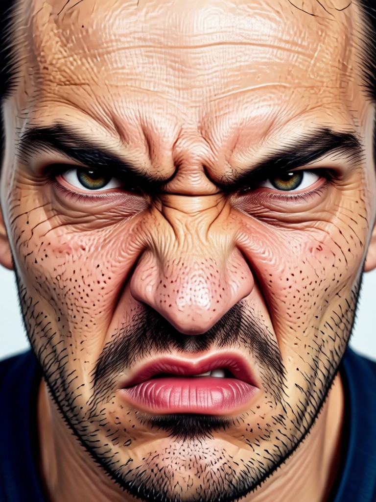 3D clay style angry character