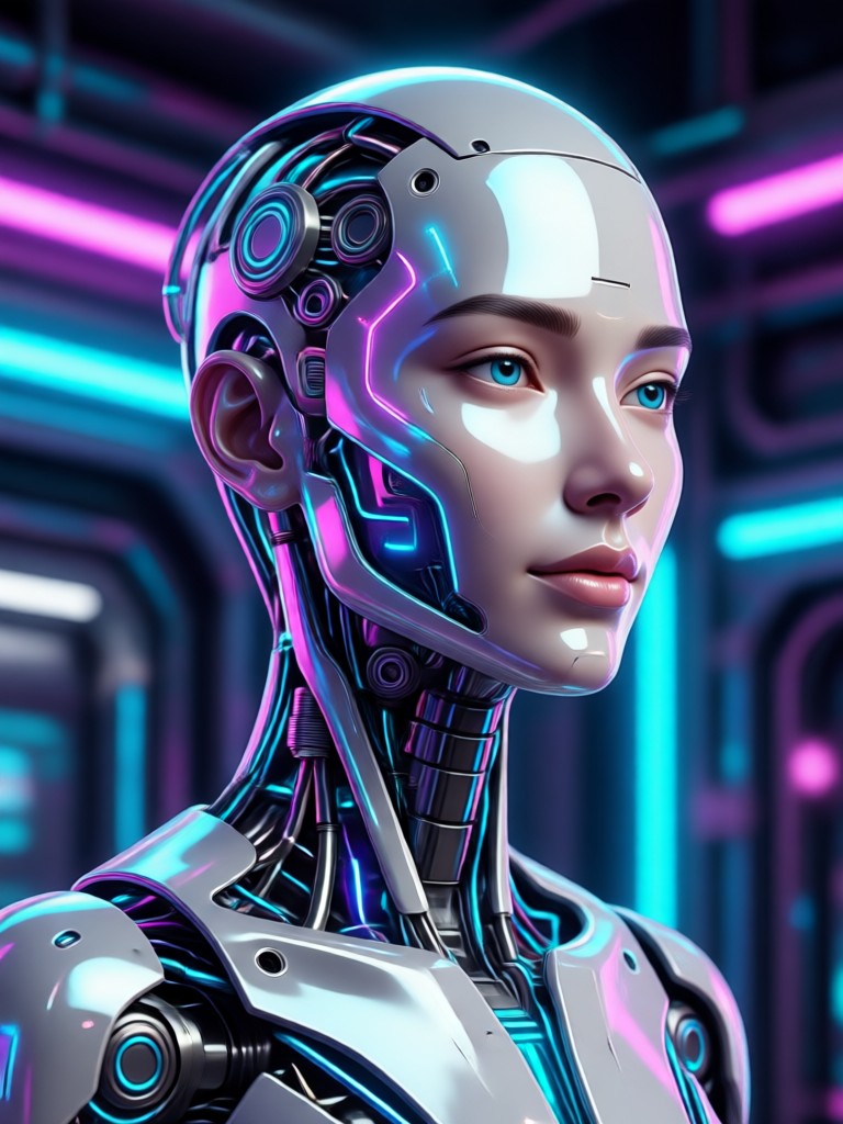 AI enhanced facial features and brightened eyes