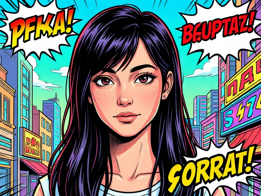 AI 3D depth effect on comic portrait