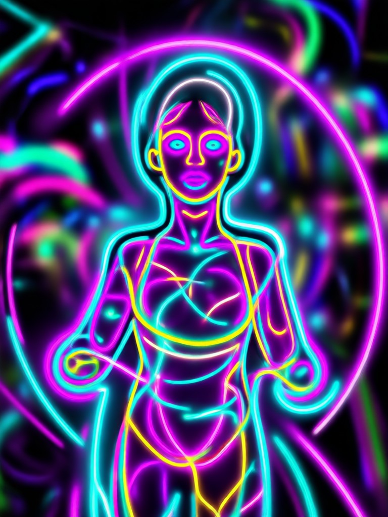 Neon kiss video with sparkling particle effects