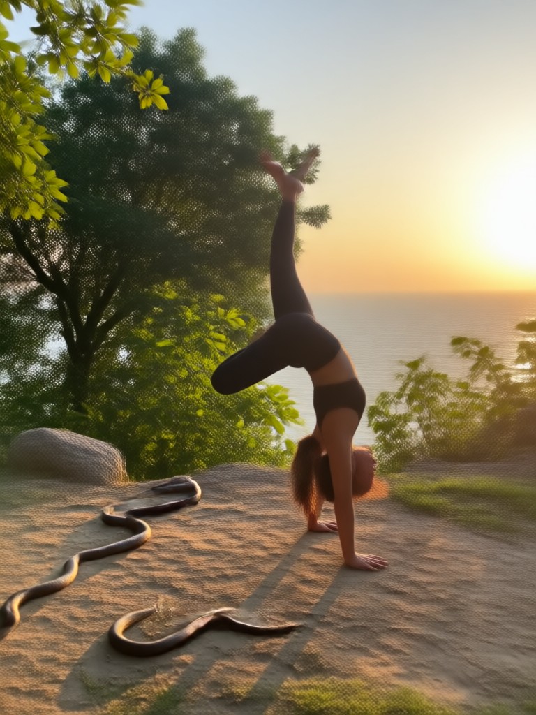 Cobra pose AI generator output forest floor