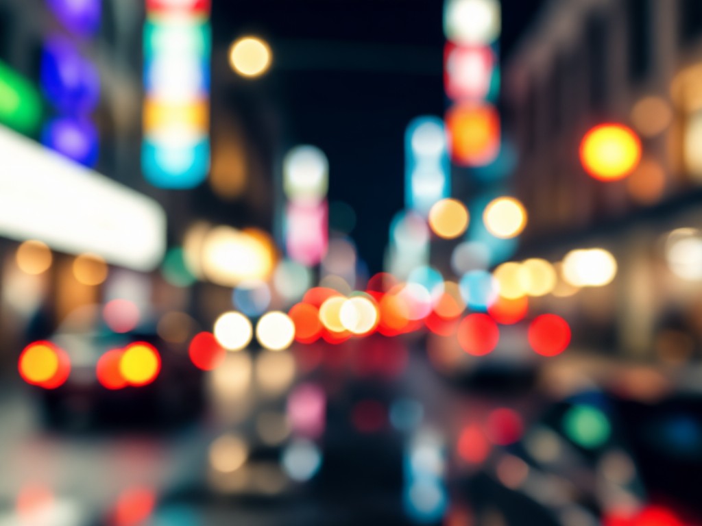 Verschiedene Bokeh-Lichteffekte auf einem unscharfen Hintergrund