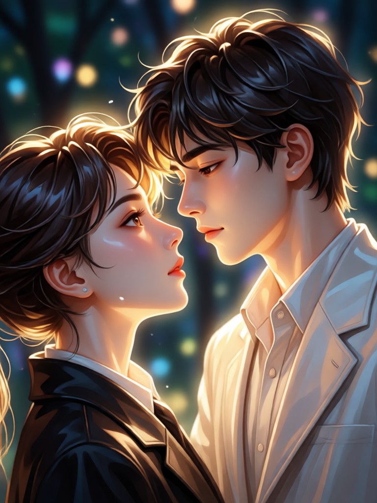Abstract artistic interpretation couple AI art