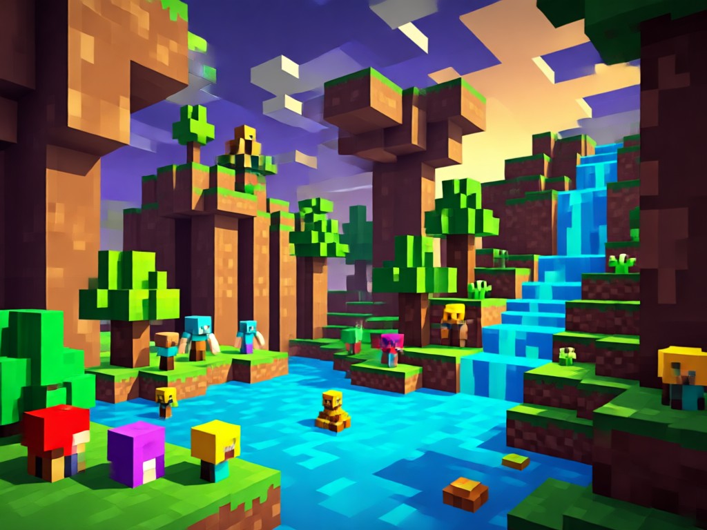AI generated Minecraft scene from a text description