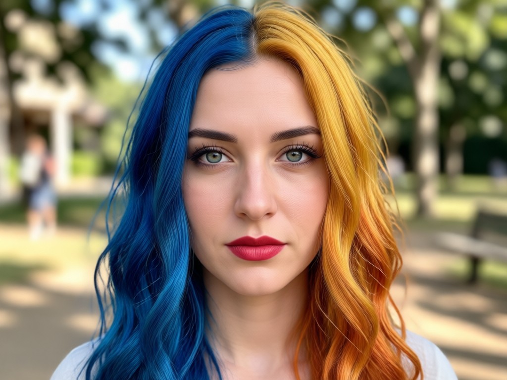 Realistic AI hair color blending on different hair textures