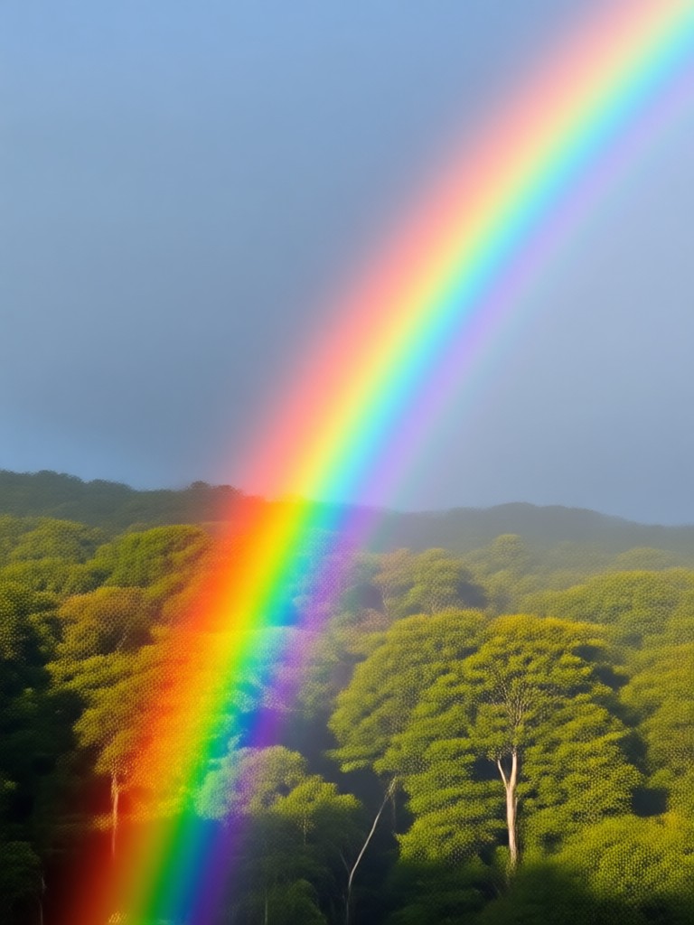 Rainbow added to beach sunset