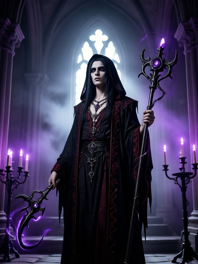 Vampire bride in a crimson dress AI art