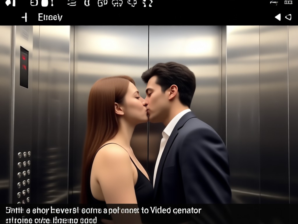 AI generated elevator scene with romantic lighting