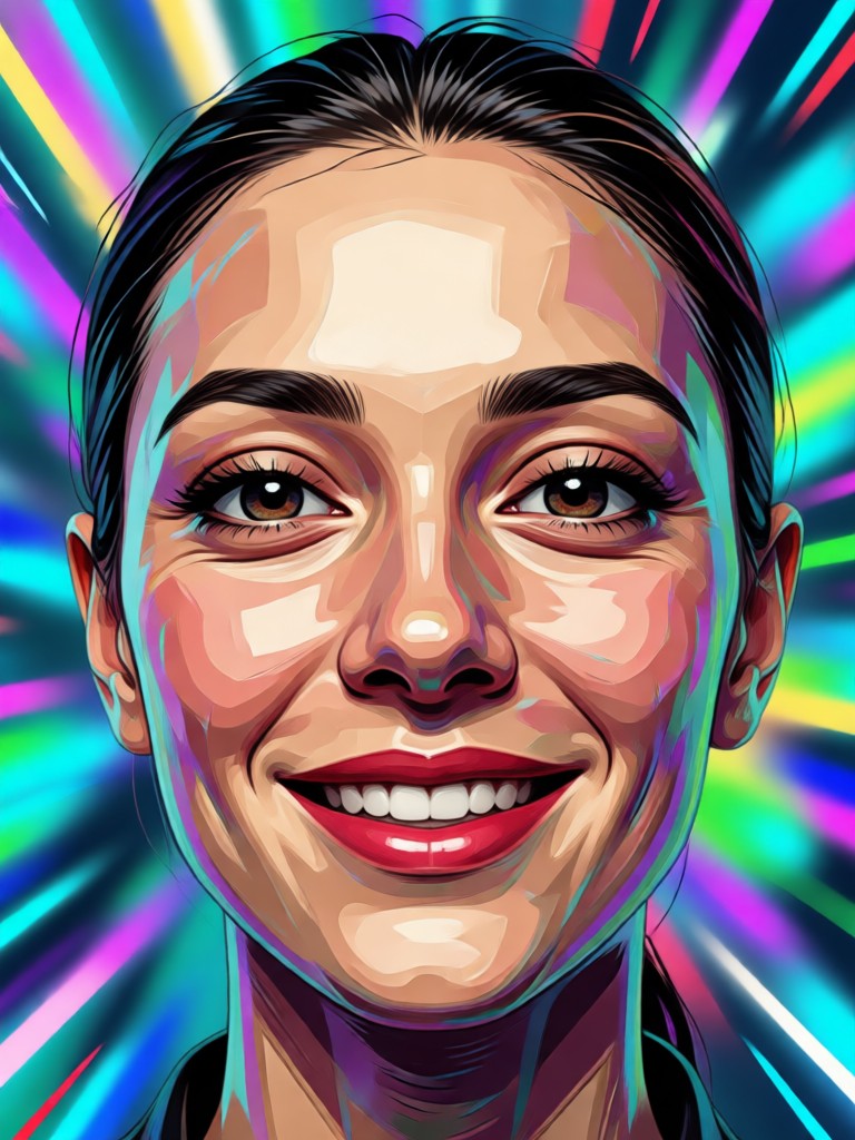 Portrait AI edited to show a surprised facial expression
