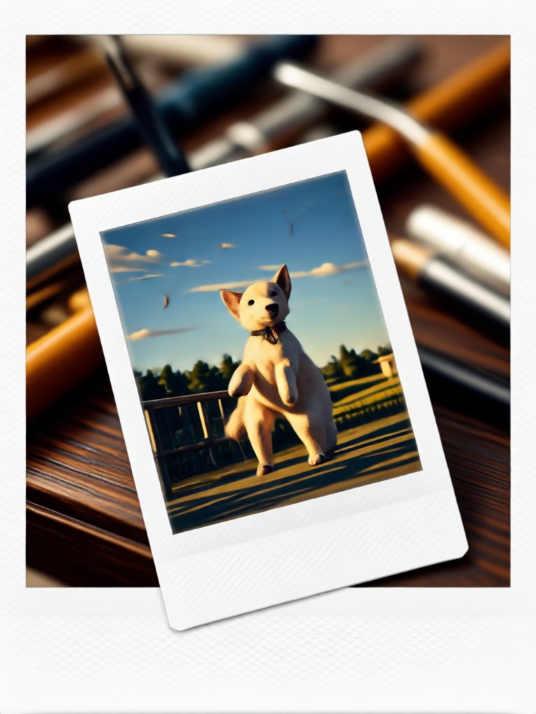 AI Polaroid portrait with 1970s color tones and light leak effect