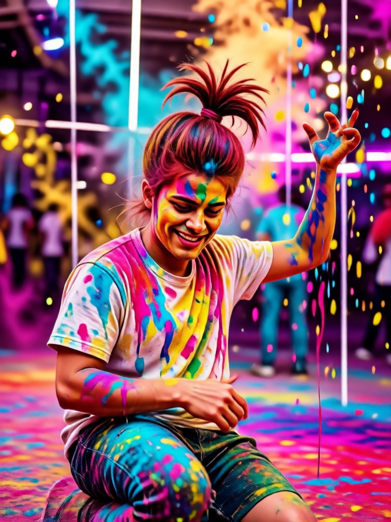 Artistic watercolor style Holi effect