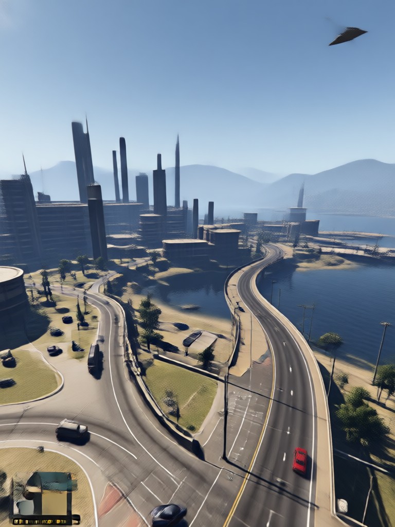 Weiblicher GTA-Style-Charakter in einem Sportwagen