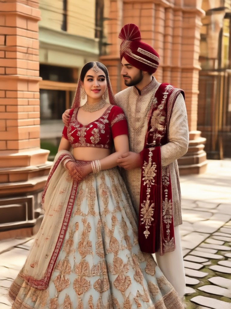 Bräutigam in weißem Sherwani KI-Outfit-Wechsel
