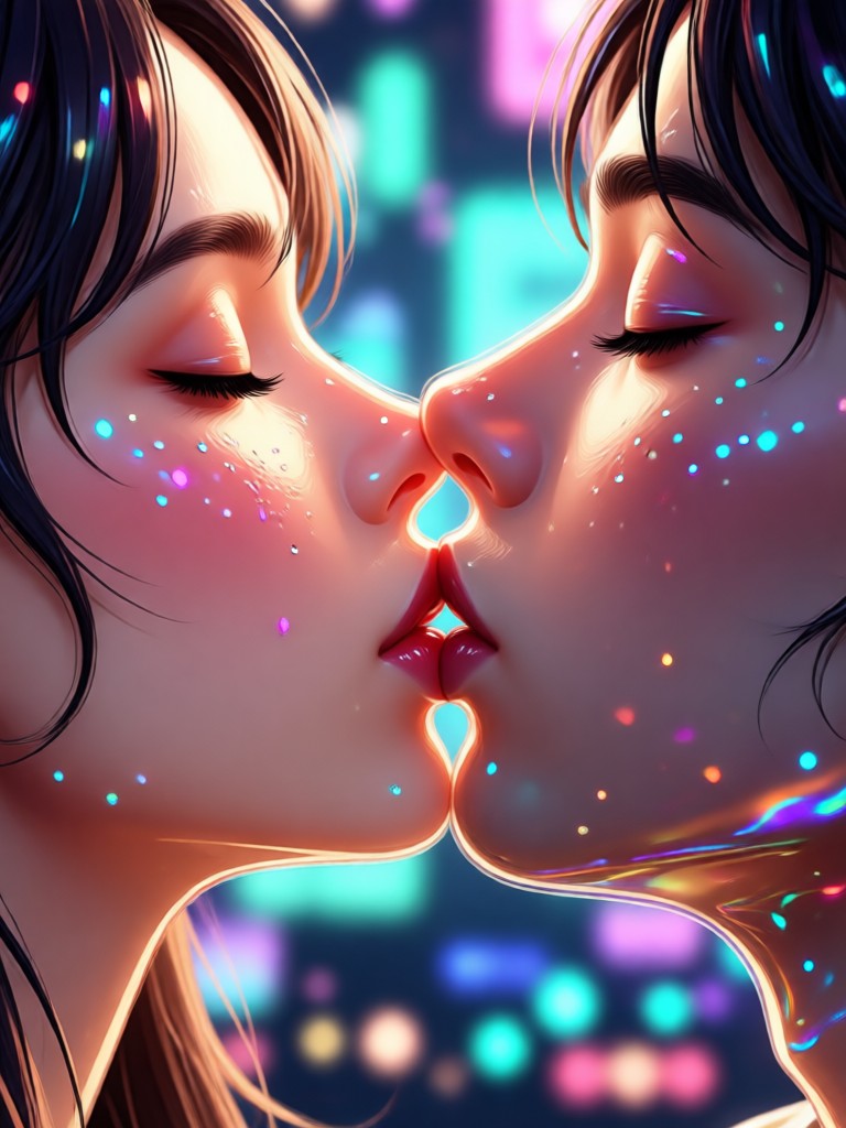 AI generated wedding farewell kiss