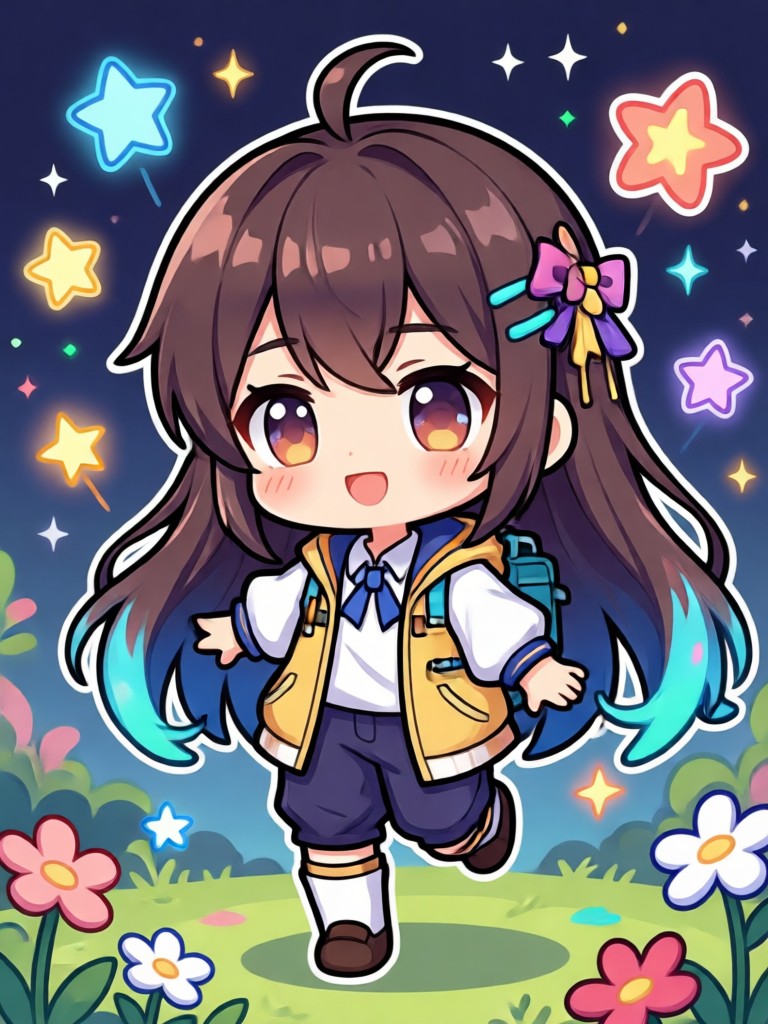 Personagem chibi guerreiro de fantasia