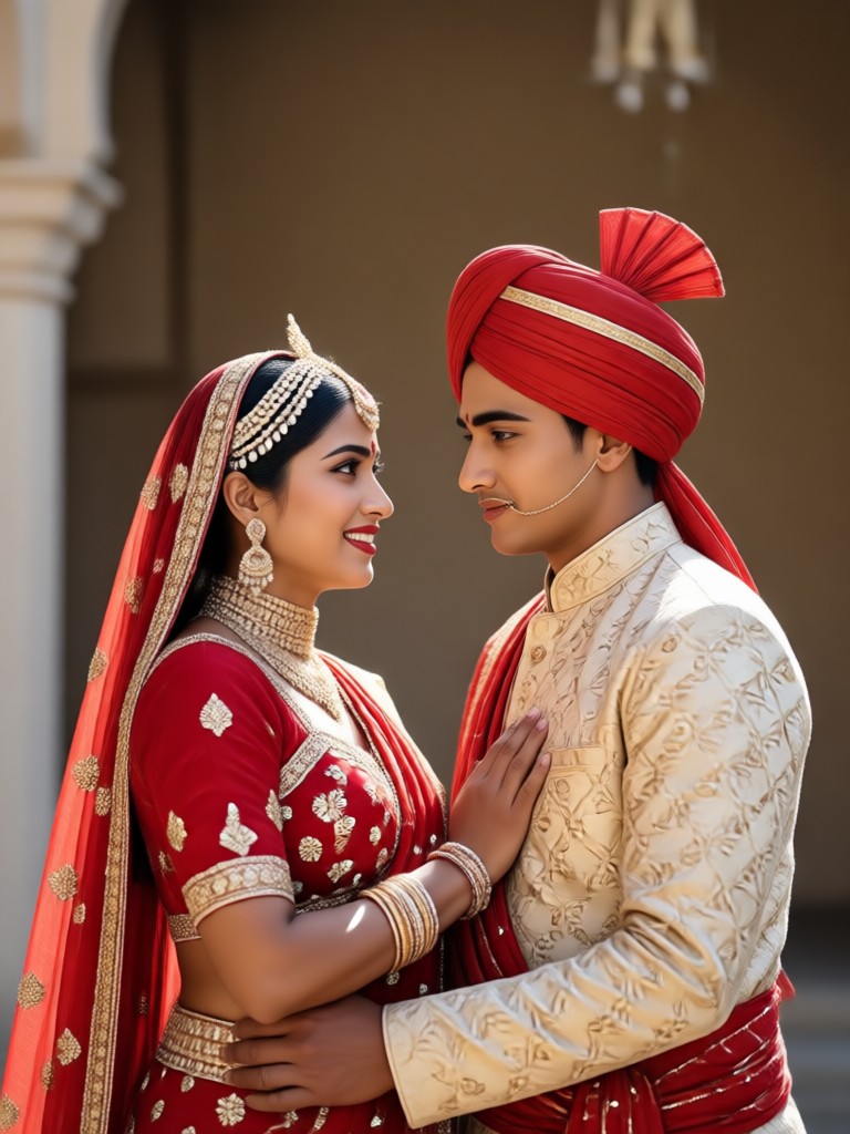 Rajasthani Haveli architecture couple portrait