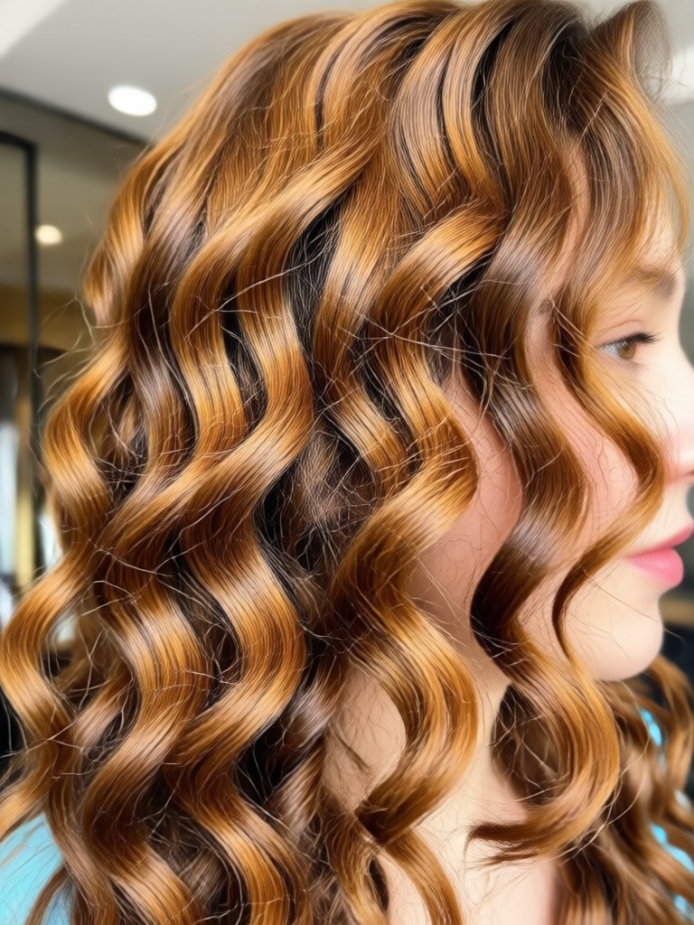 Phone screen showing the wavy hair filter in action