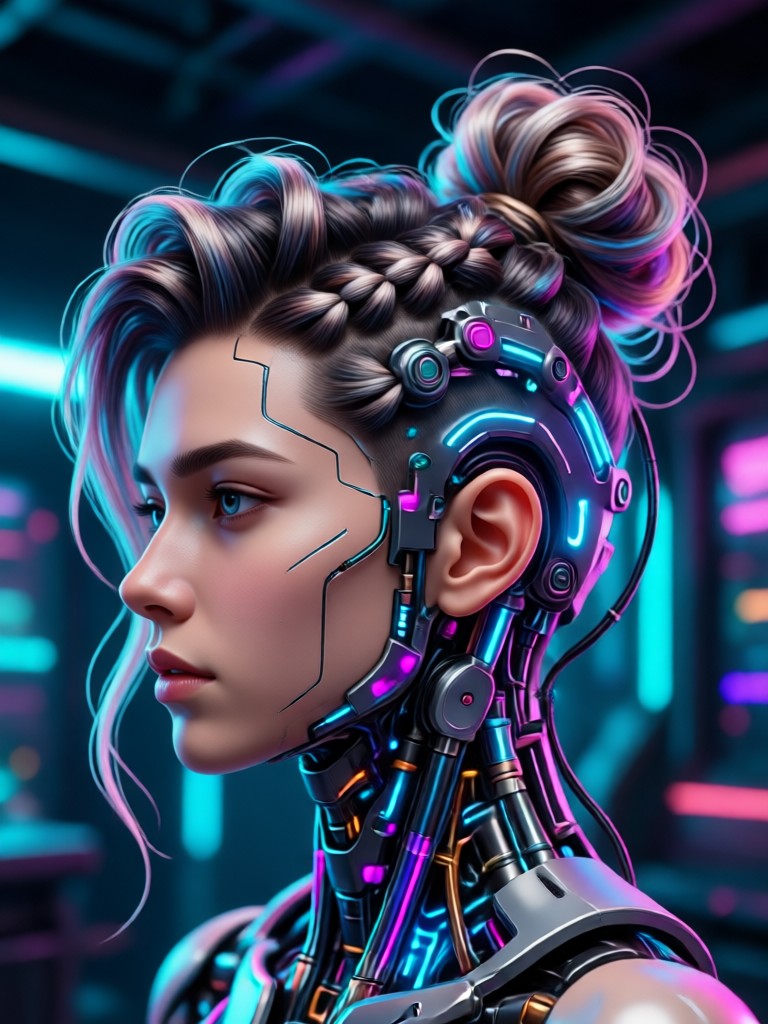 Man trying on different AI fade and undercut styles