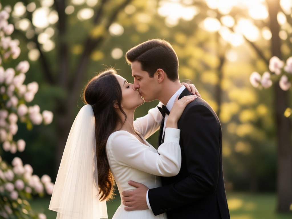 AI animating a couple photo into a kiss video