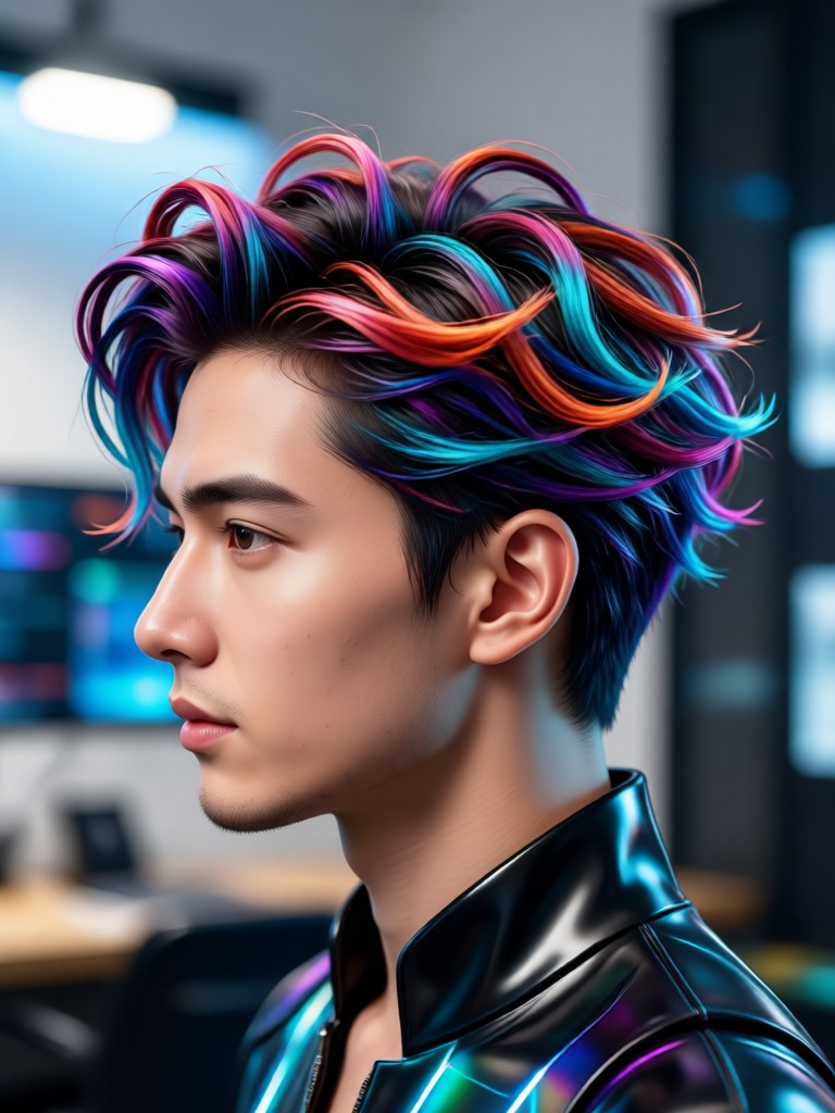 Rambut panjang diubah menjadi gaya keriting bervolume