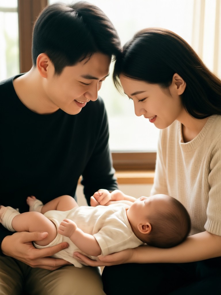 Different ethnic couple baby filter example