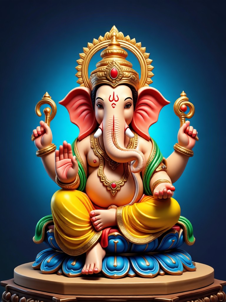 Ganesha animado con IA con trompa en movimiento