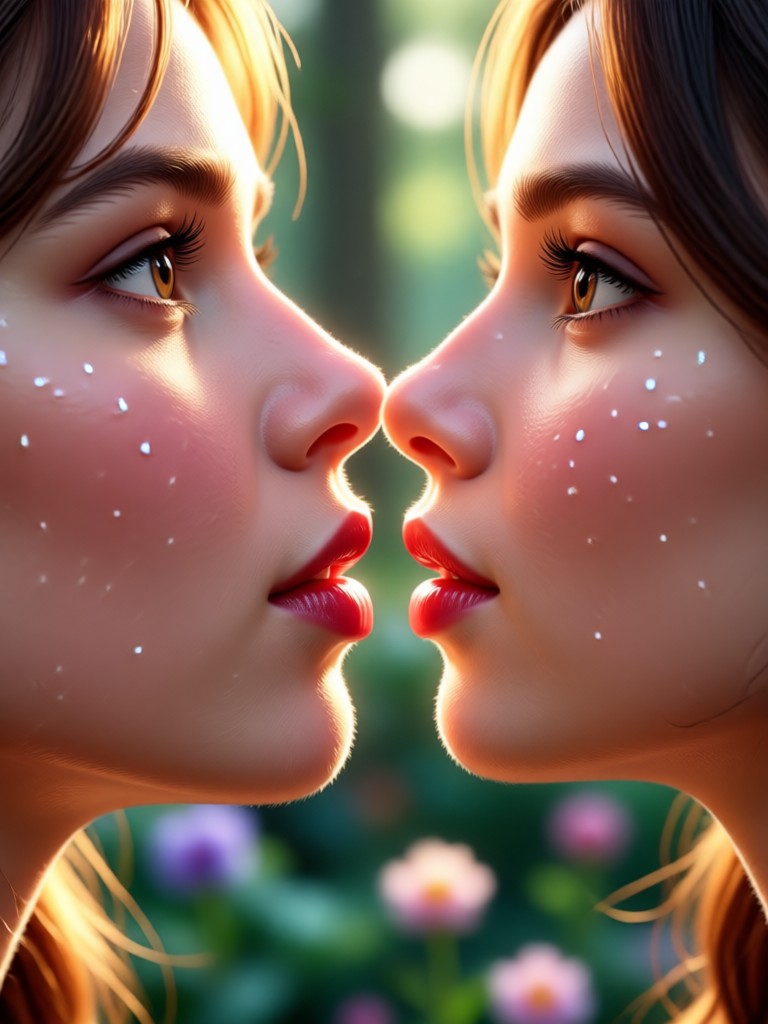 バラ園のおとぎ話キス動画