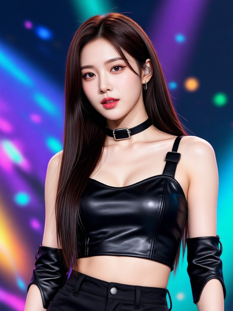 AI generated cute K Pop idol with pastel hair