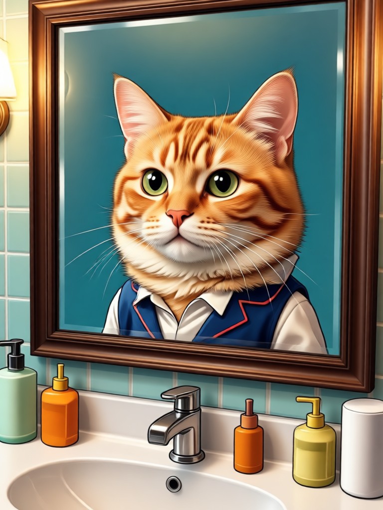 Realistic AI art of a parrot on a bathroom perch