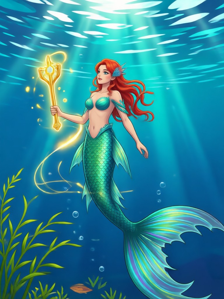 Whimsical pastel mermaid AI filter result