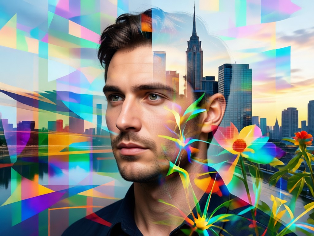 One tap AI double exposure generation process