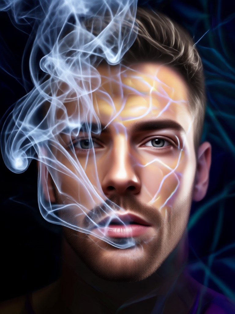 Anime style character with smoke aura