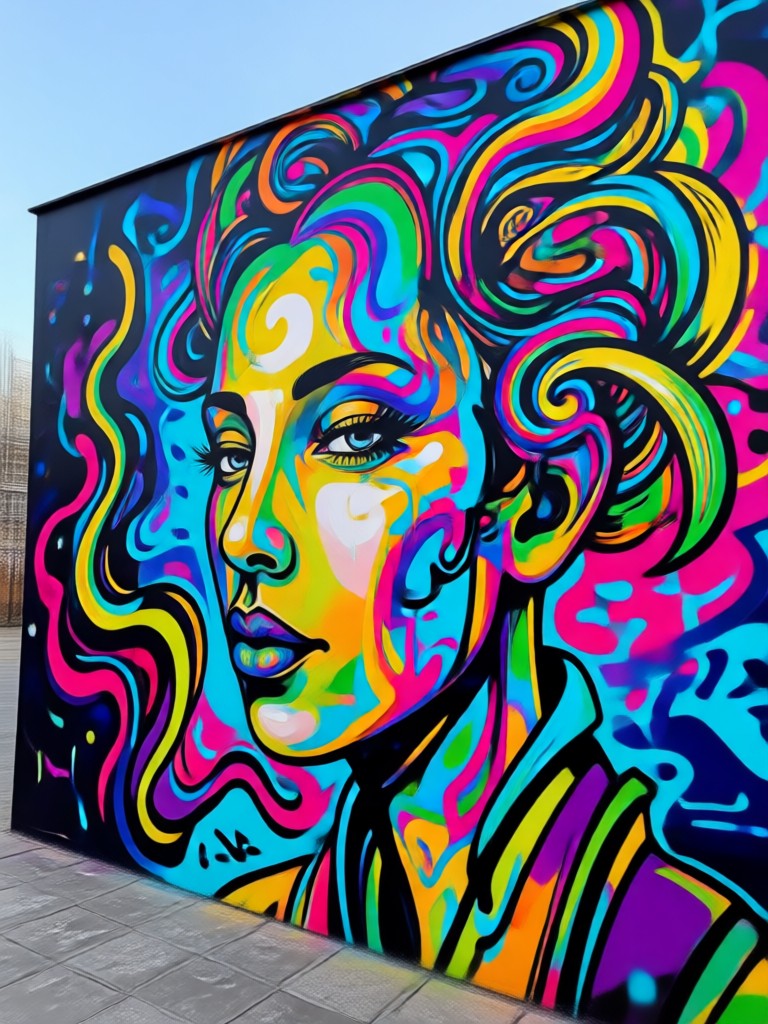 Cityscape AI generated mural
