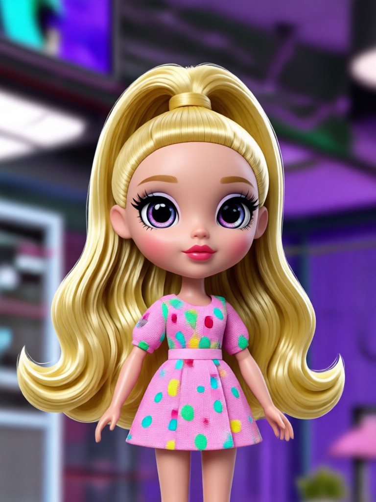 Edgy Bratz style with graphic liner and chain necklace