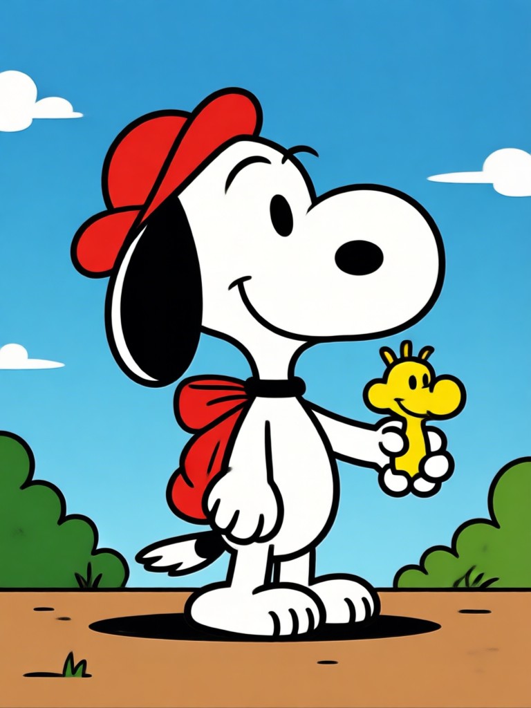 Efeito AI do Schroeder tocando seu piano de brinquedo