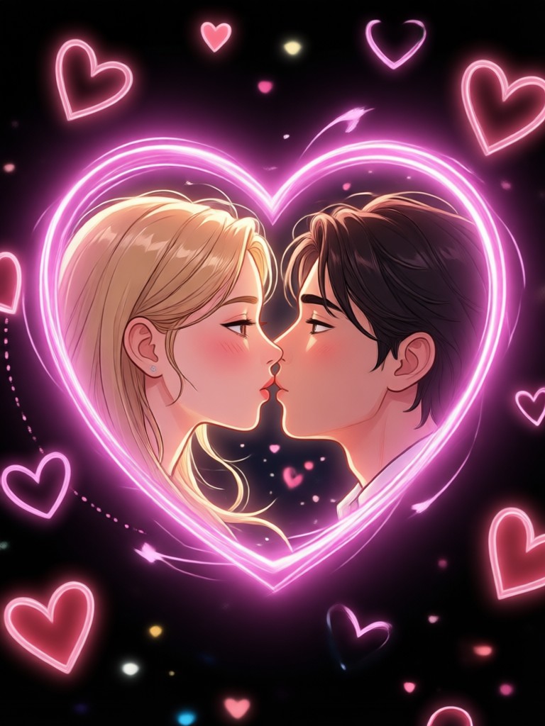 Slow motion cinematic kiss video generated by AI