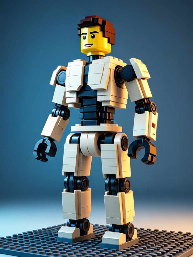 Realistic LEGO brick sculpture from photo